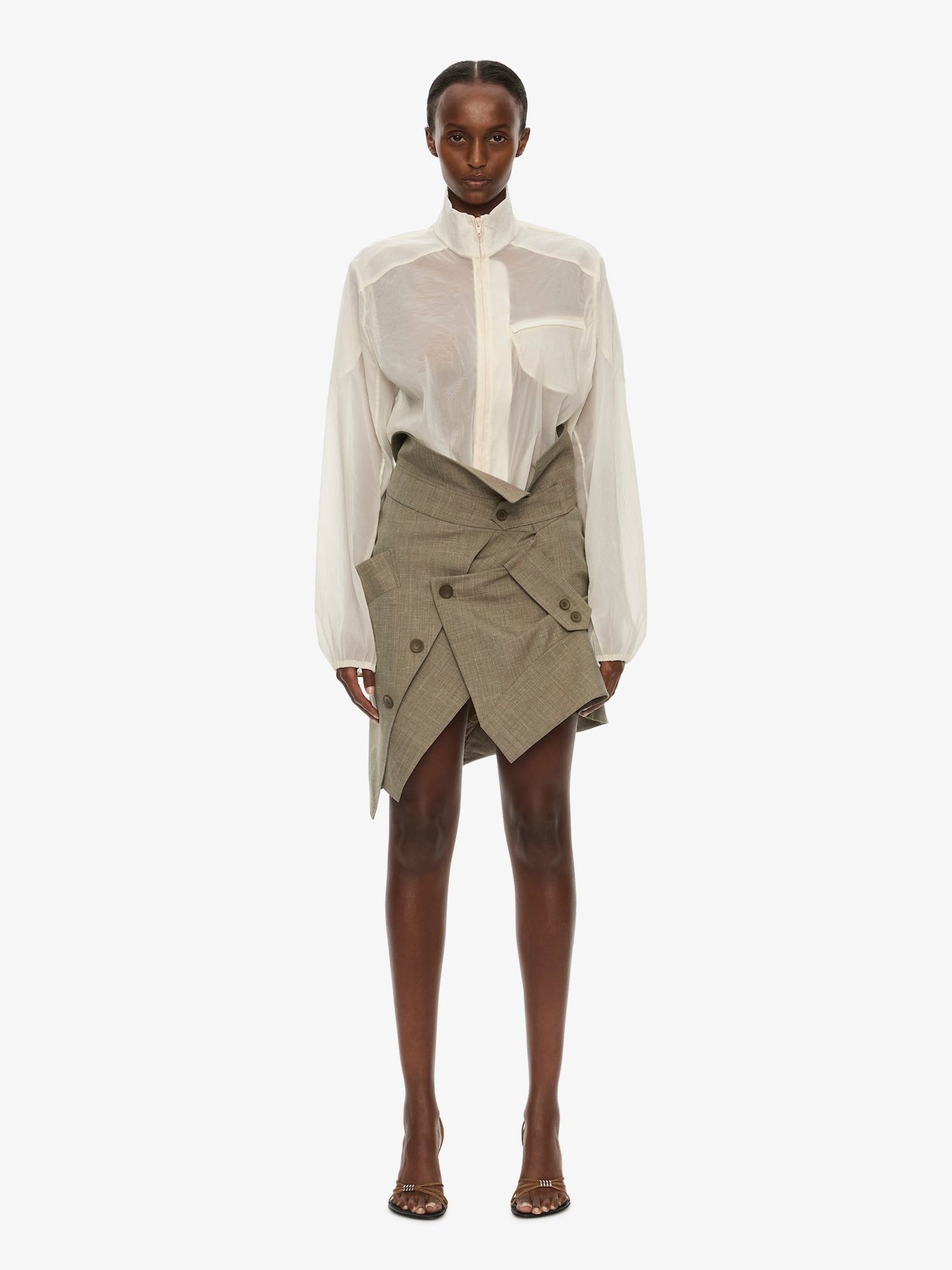 CHRISTOPHER ESBER Dannie Lucent Mottled Sheer Bomber (White)