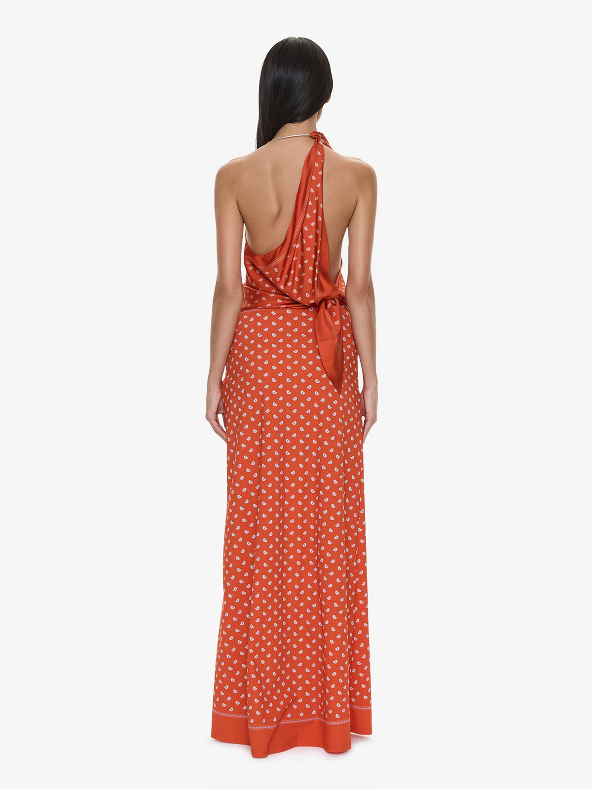 CHRISTOPHER ESBER Bandana Ruched Orbit Skirt (Carnelian)