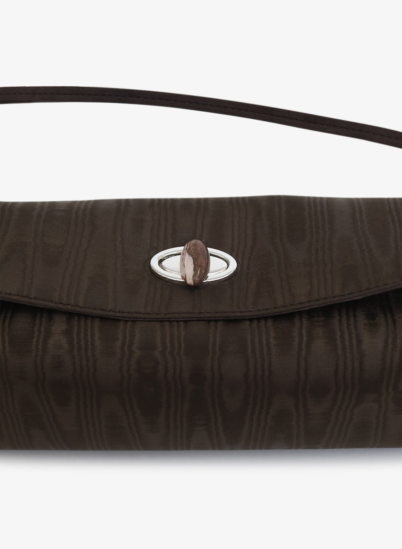 CHRISTOPHER ESBER Doba Quartz Turnlock Moire Shoulder Bag (Carob)