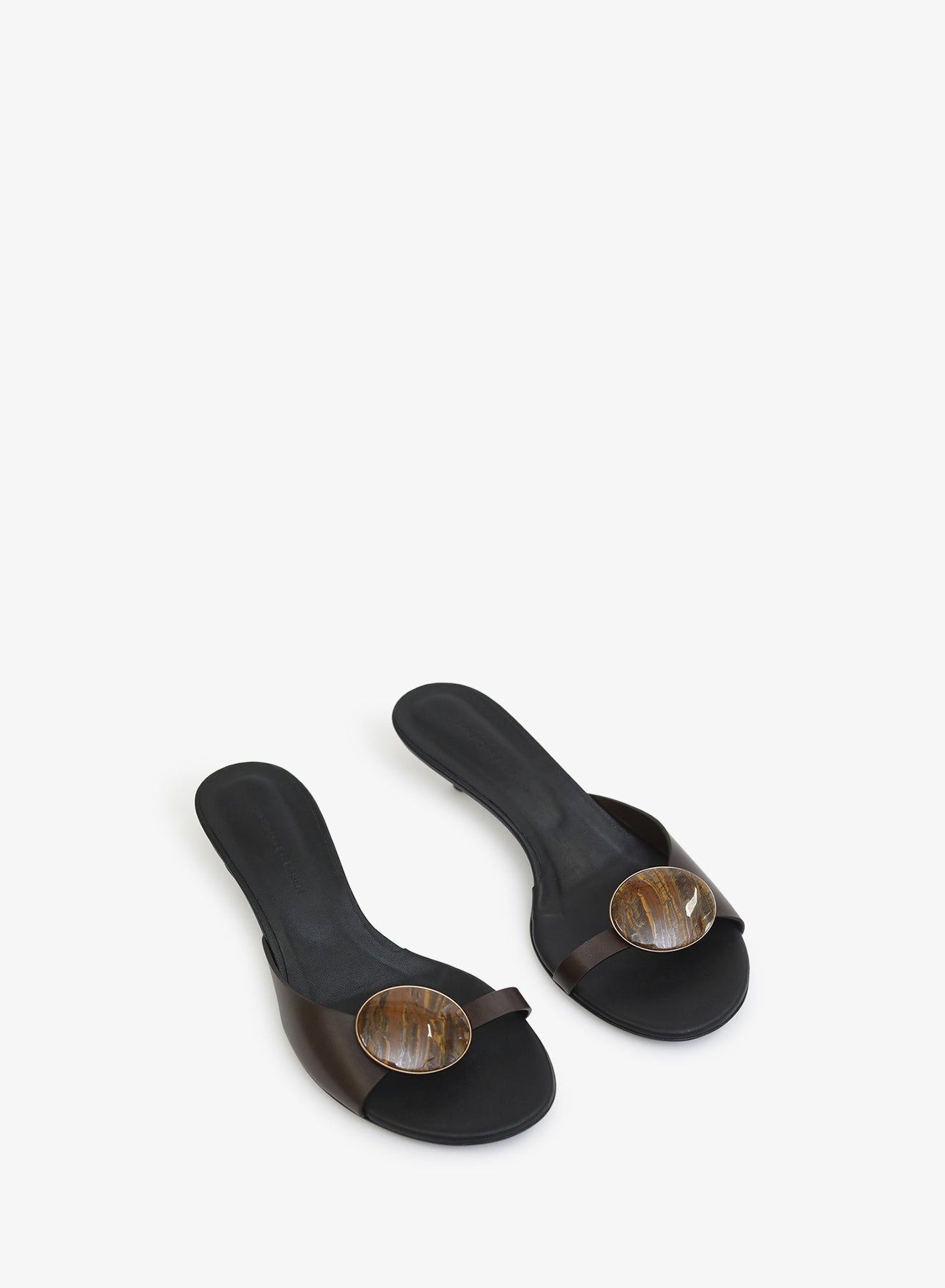CHRISTOPHER ESBER Aura Quartz Kitten Mule (Carob)