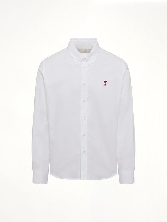 AMI PARIS Embroidered ADC Long Sleeve Shirt (White)