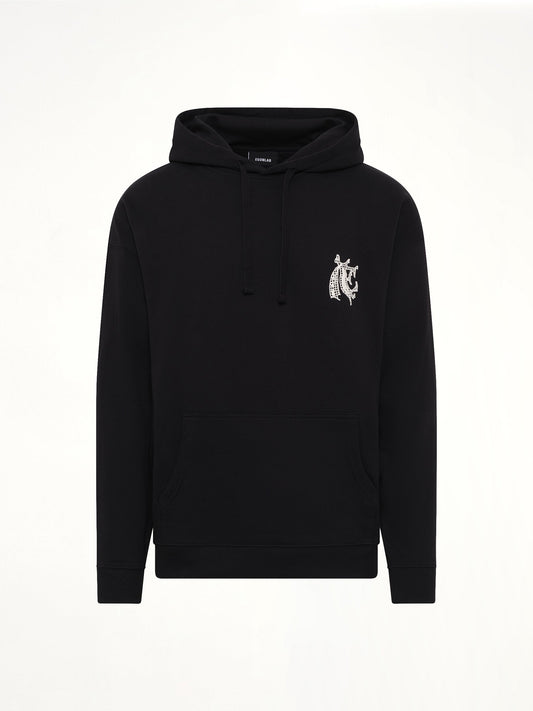 EGONLAB Hermine Print Cotton Hoodie (Black)