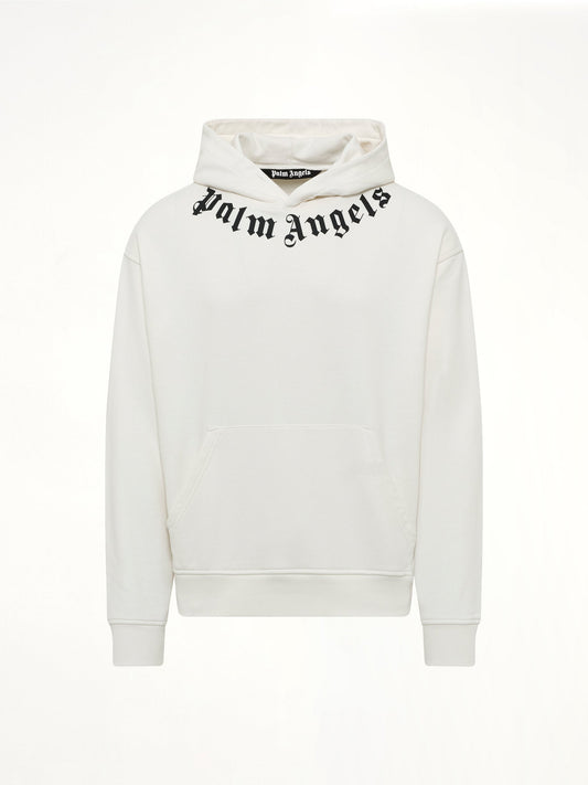 PALM ANGELS Neck Logo Regular Hoodie (White)