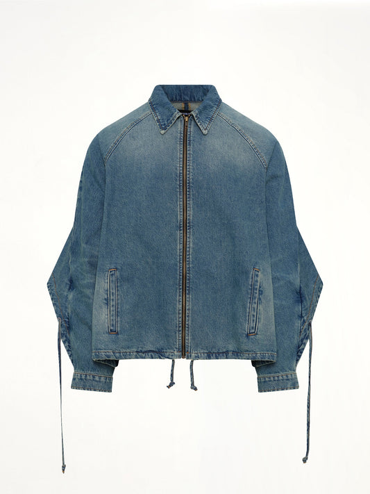 EGONLAB Convertible Hooded Denim Jacket (Blue)