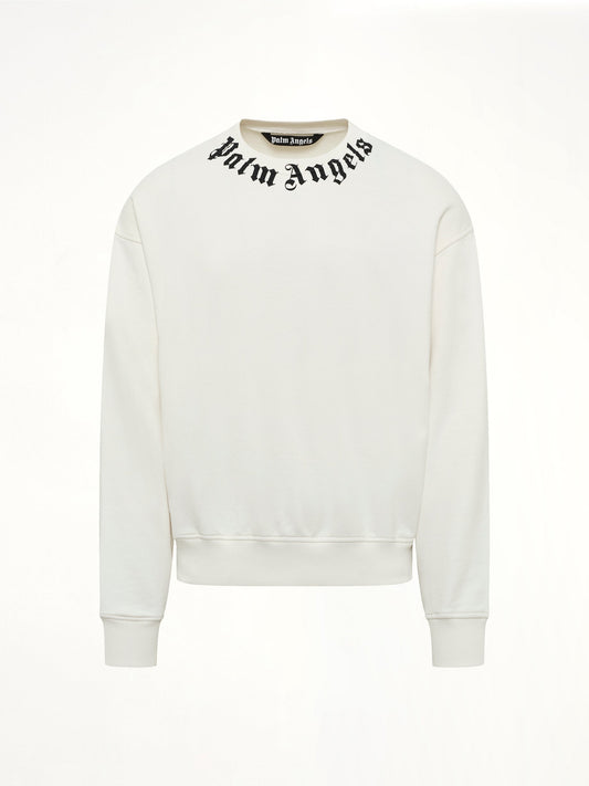 PALM ANGELS Neck Logo Regular Sweatshirt (White)