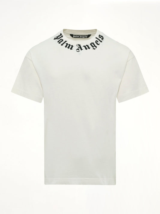PALM ANGELS Neck Logo Regular T-Shirt (White)