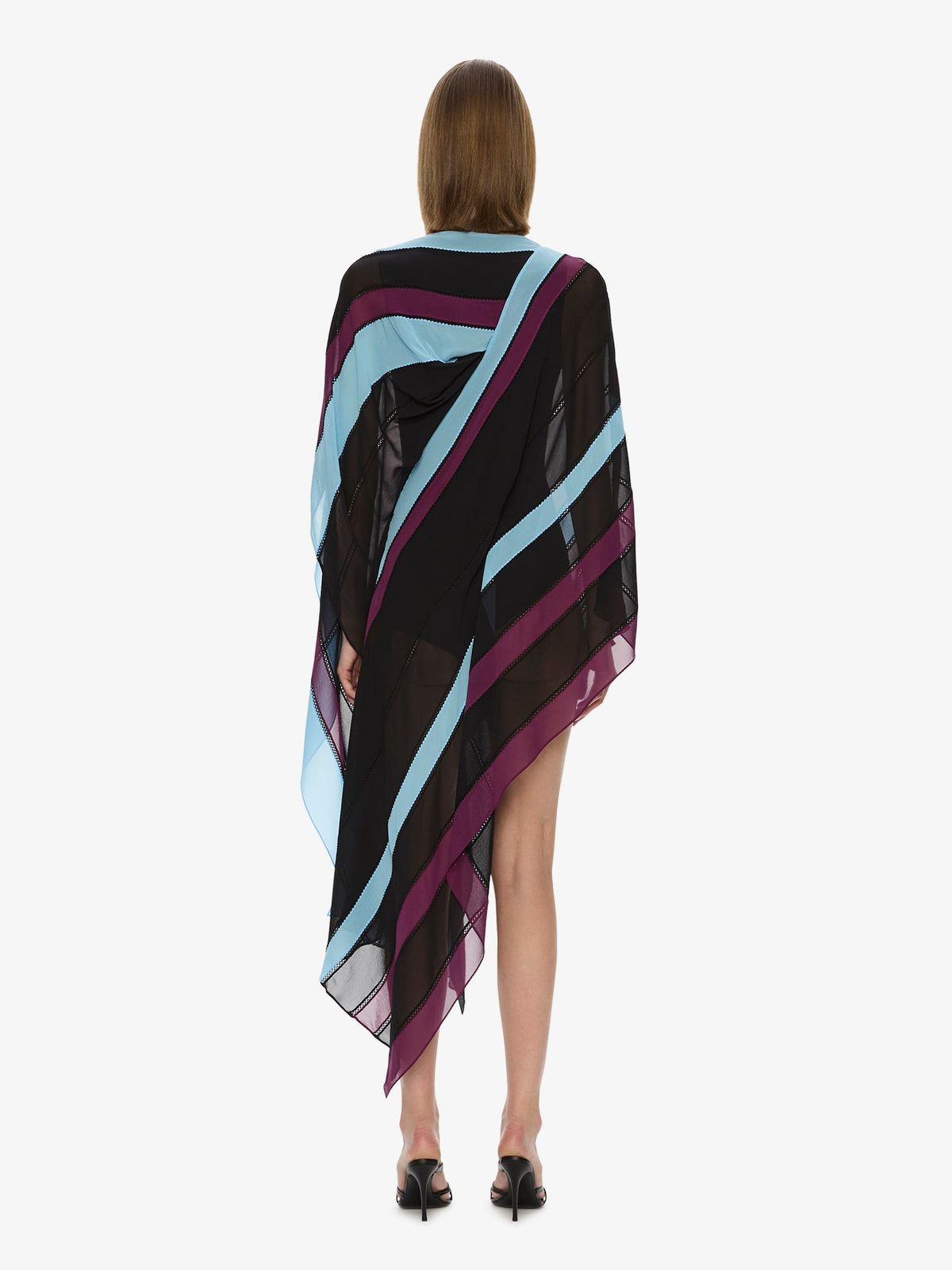 CHRISTOPHER ESBER Vin Panelled Picot Silk Drape Dress (Plum)