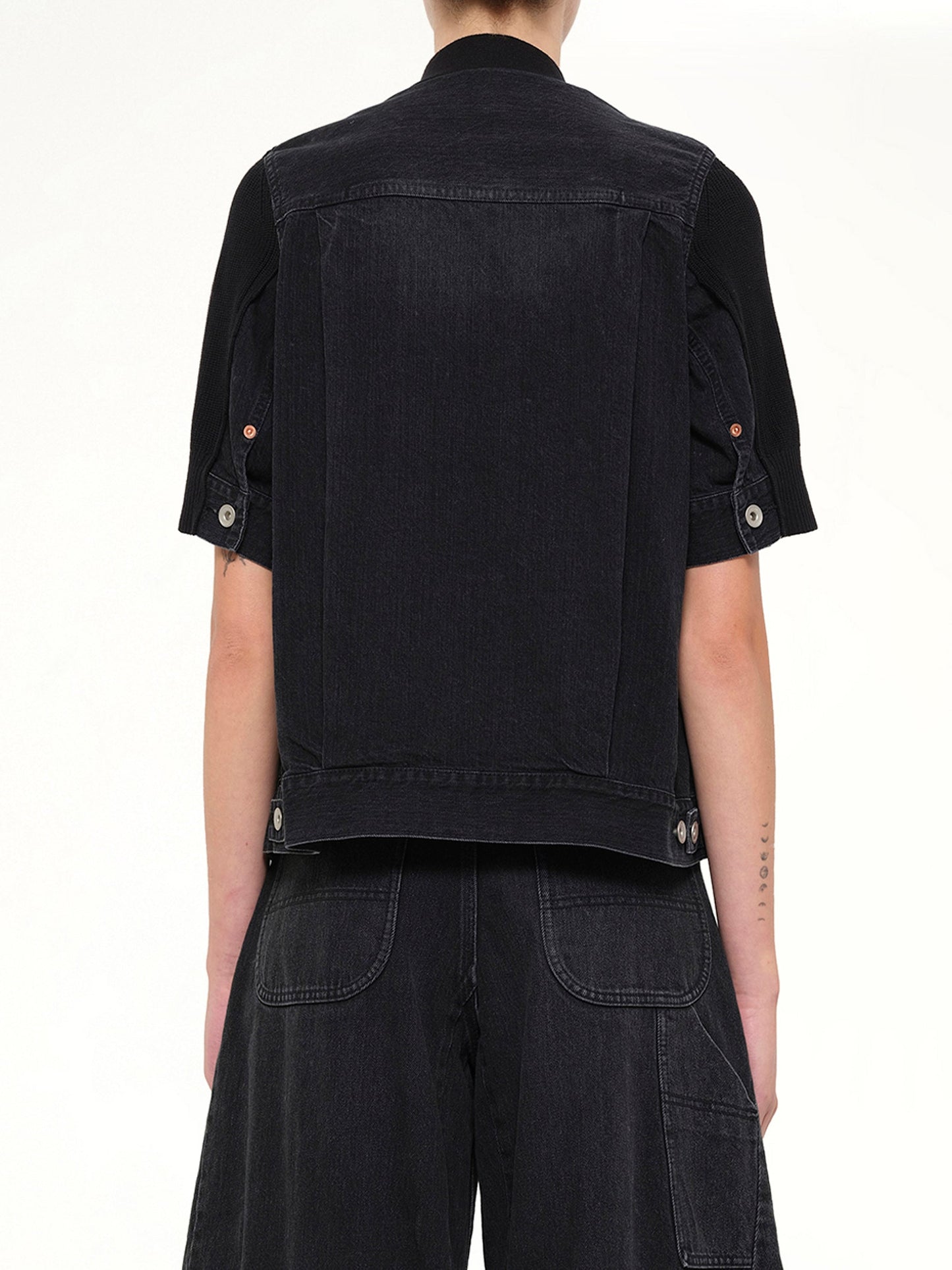 SACAI Denim x Knit SS Cardigan (Black)