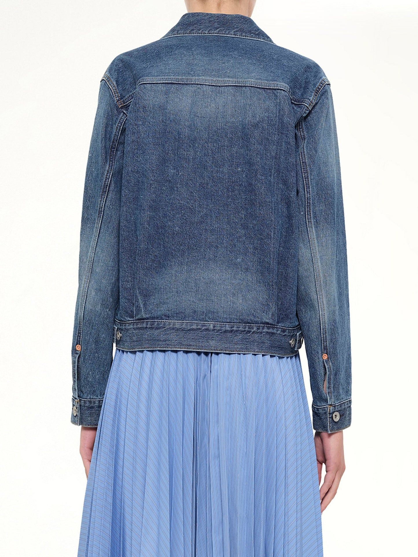 SACAI Double Breasted Denim Jacket (Blue)