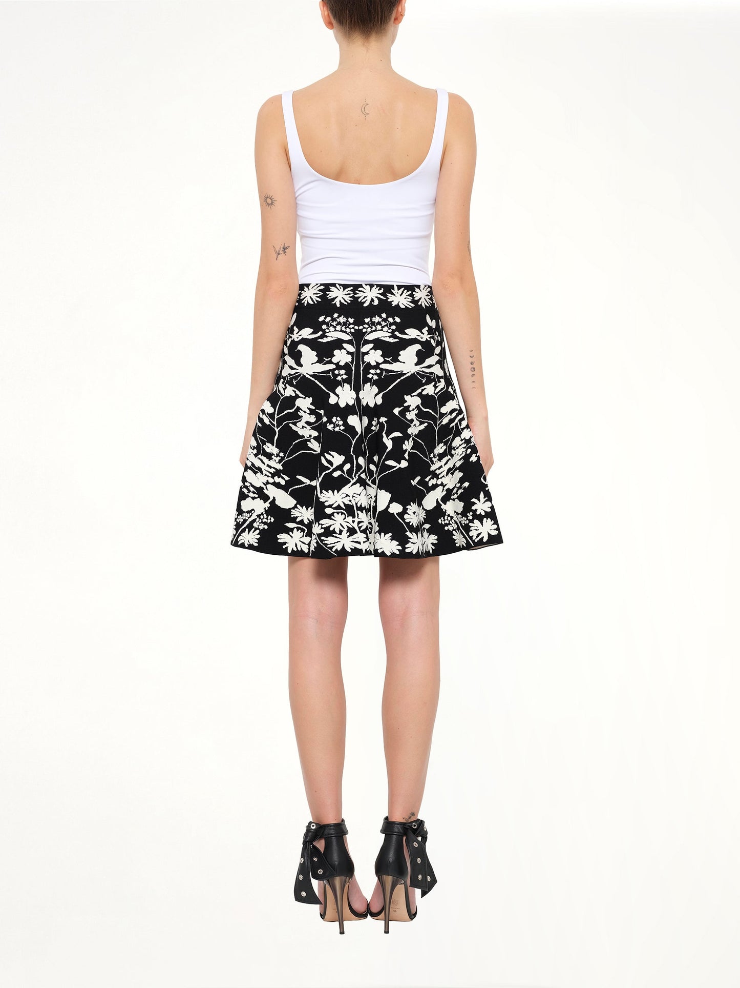 Alexander McQueen Spine Jacquard Mini Skirt (Black)