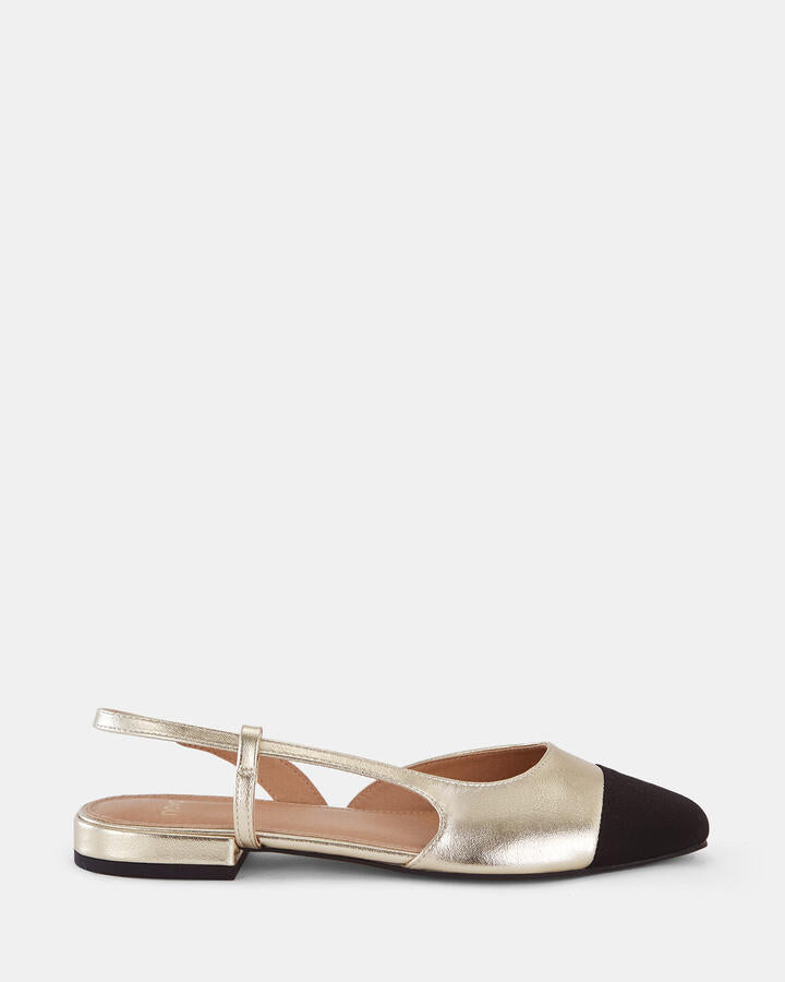 Image of Flats. Product name - Classic Women's Casual Flat Closed GOLD Novo Casual in Gold colour by brand - NOVO