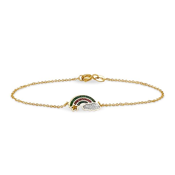 Image of Bracelets. Productname: 9kt Yellow Gold Rainbow Bracelet in Gold colour by brand - Bevilles