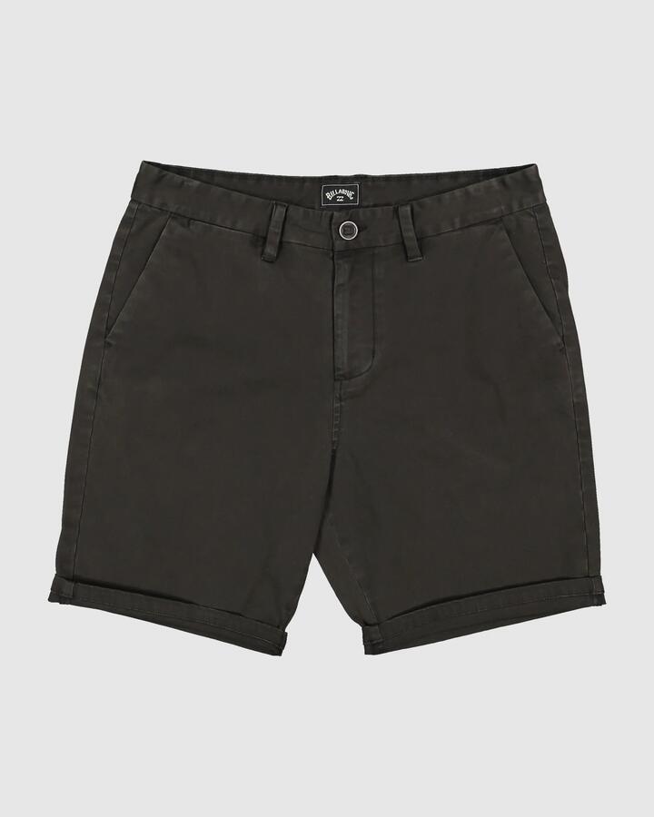 Image of a model wearing Shorts. Product name - Billabong Mens Wave Wash Twill Shorts Black in Black colour by brand - Billabong
