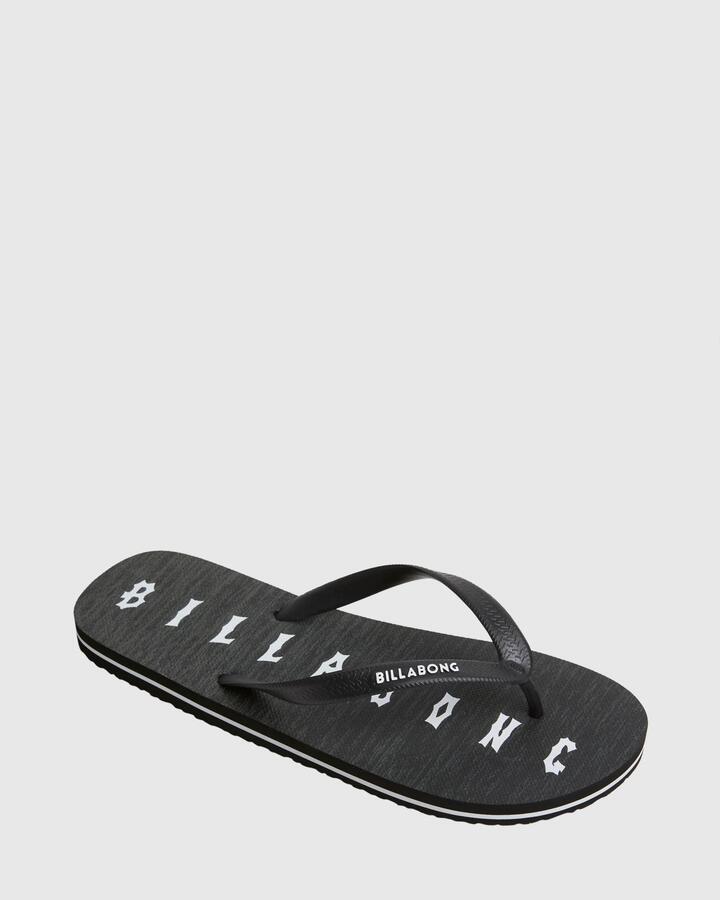 Image of Sandals. Product name - Billabong Mens Shadow Cut Thongs Black in Black colour by brand - Billabong