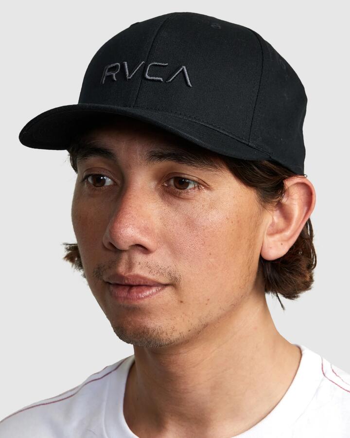 Image of Hats. Productname: RVCA - Mens Rvca Flexfit Cap - Black - in Black colour by brand - RVCA