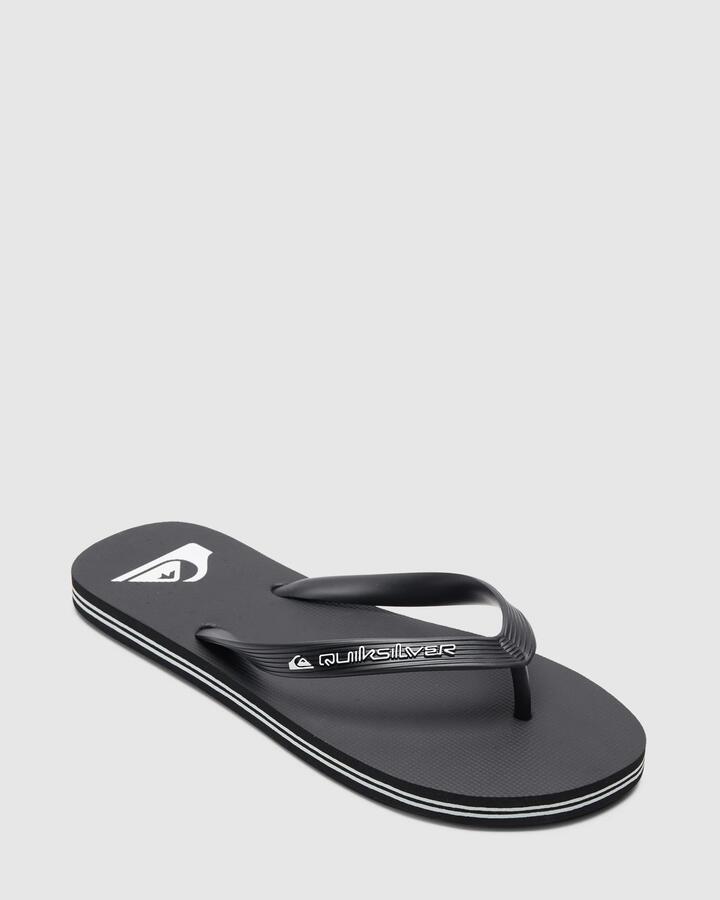 Image of Sandals. Product name - Quiksilver Mens Molokai Core Thongs Black 1 in Black 1 colour by brand - Quiksilver