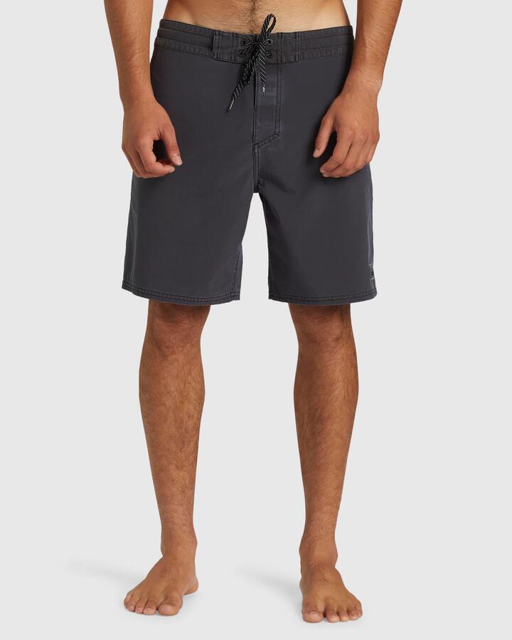 Image of Swimwear. Product name - Quiksilver Mens Surfsilk Street Trunk 18" Boardshorts Black in Black colour by brand - Quiksilver