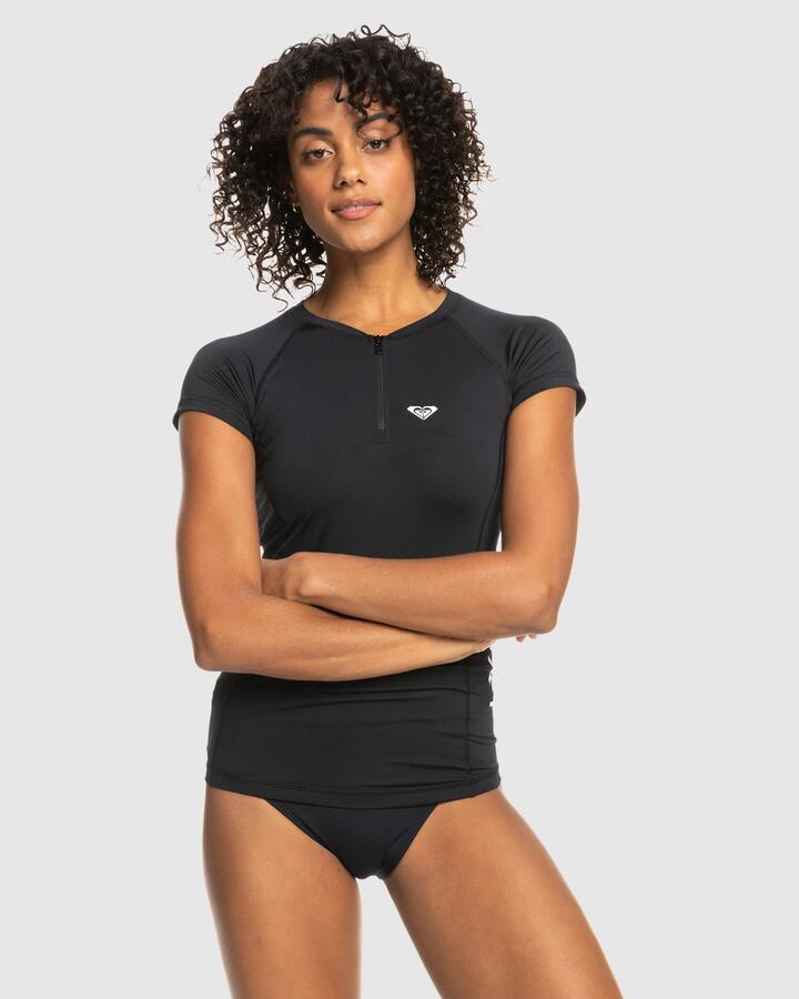 Image of Coats & Jackets. Productname: Roxy - Womens New Essentials Rash Vest - Anthracite - in Anthracite colour by brand - Roxy