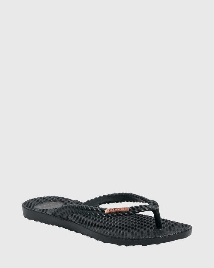 Image of Sandals. Product name - Billabong Womens Kick Back Thongs Black/Rose in Black/Rose colour by brand - Billabong