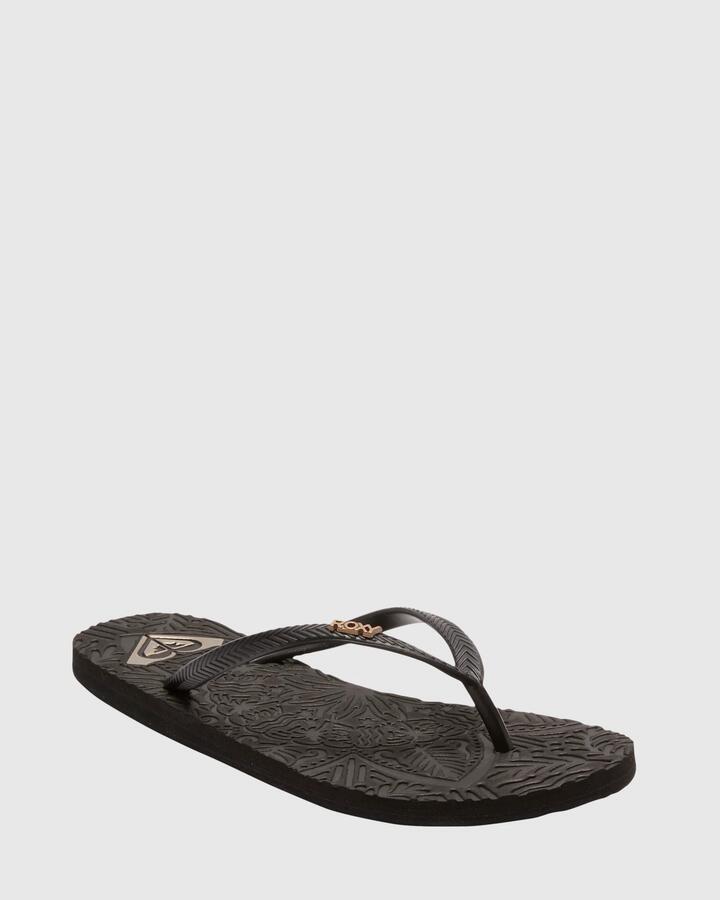 Image of Sandals. Product name - Roxy Womens Antilles Ii Thongs Black in Black colour by brand - Roxy