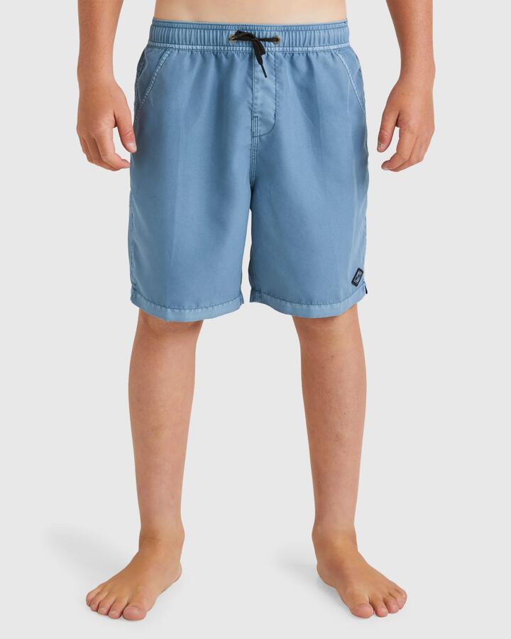 Image of Swimwear. Product name - Billabong Boys 8-16 All Day Overdye Layback 16" Boardshorts Steel Blue in Steel Blue colour by brand - Billabong