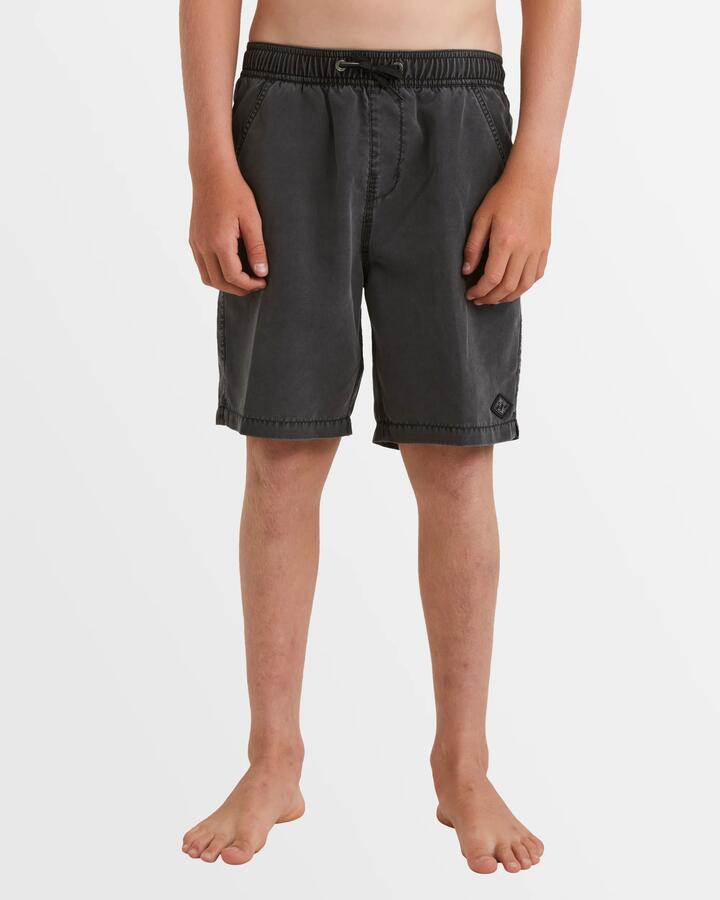 Image of Swimwear. Product name - Billabong Boys 8-16 All Day Overdye Layback 16" Boardshorts Washed Black in Washed Black colour by brand - Billabong
