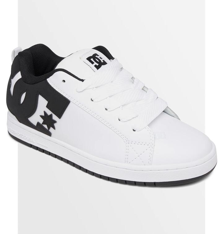 Image of Sneakers. Product name - DC Shoes Mens Court Graffik Sneakers White/Black/Black in White/Black/Black colour by brand - DC Shoes