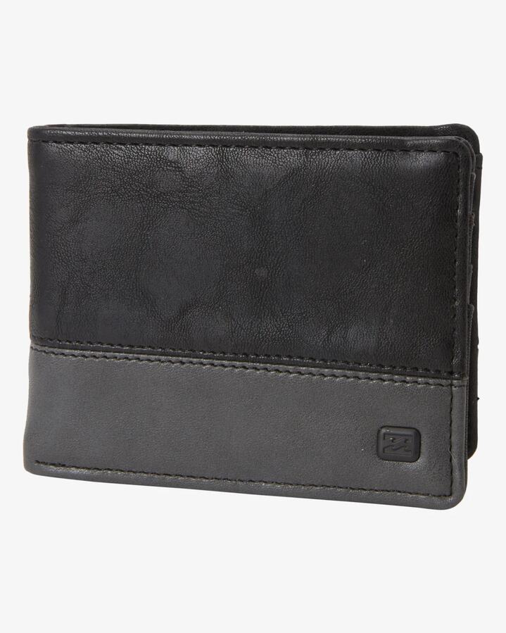 Image of Wallets & Money Clips. Productname: Billabong Mens Dimension Leather Wallet Black Char - in Black Char colour by brand - Billabong