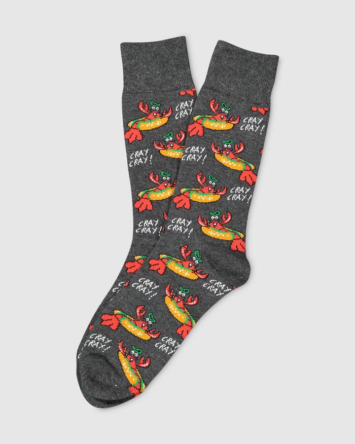 Image of Socks. Productname: Kustom Mens Cray Cray Black Crew Socks Black Marle - in Black Marle colour by brand - Kustom
