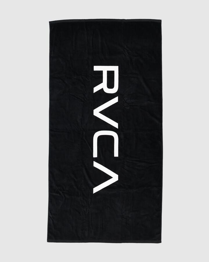 Image of Towels. Product name - RVCA Big Rvca Towel Black in Black colour by brand - RVCA