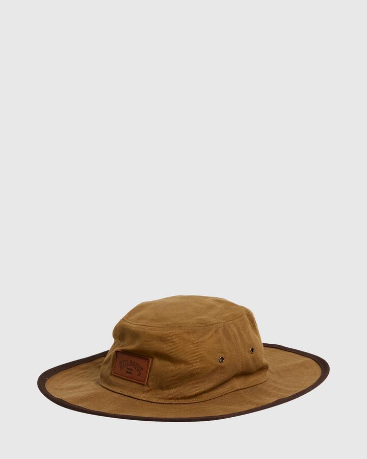 Image of Accessories. Product name - Billabong Mens Waxed Twill Big John Boonie Dark Khaki in Dark Khaki colour by brand - Billabong