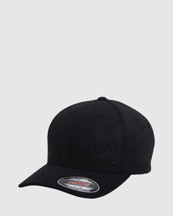 Image of Hats. Product name - Billabong Mens Slice Flexfit Cap Black in Black colour by brand - Billabong