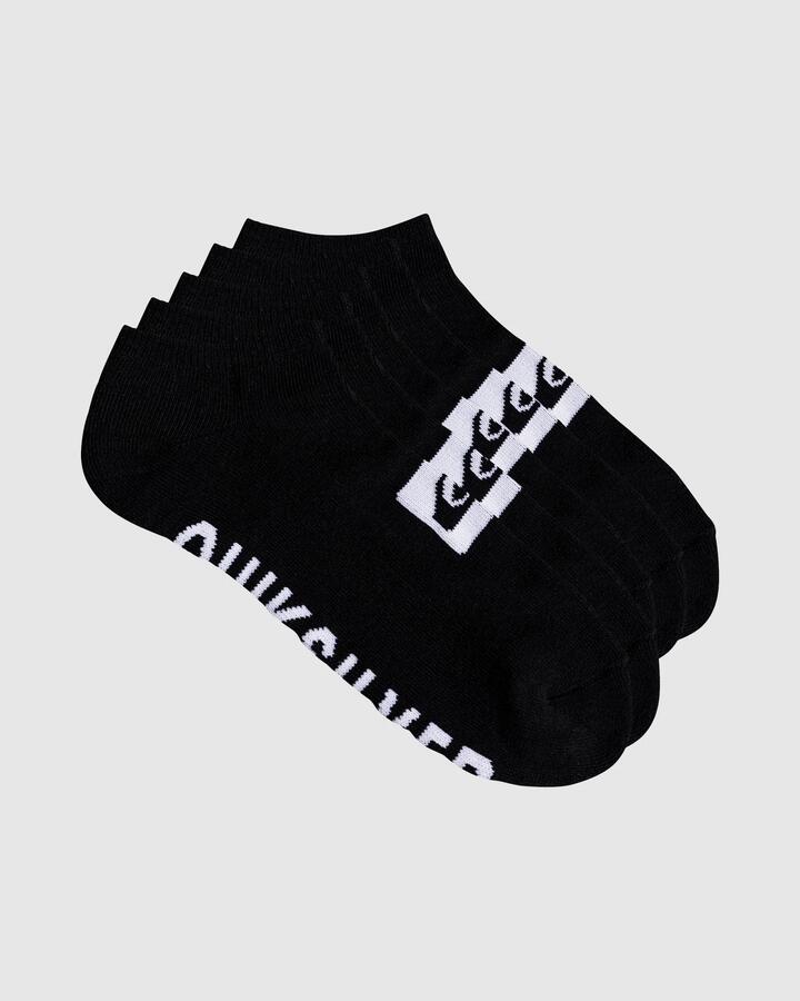 Image of Socks. Product name - Quiksilver Mens 5 Pack Ankle Socks Black in Black colour by brand - Quiksilver