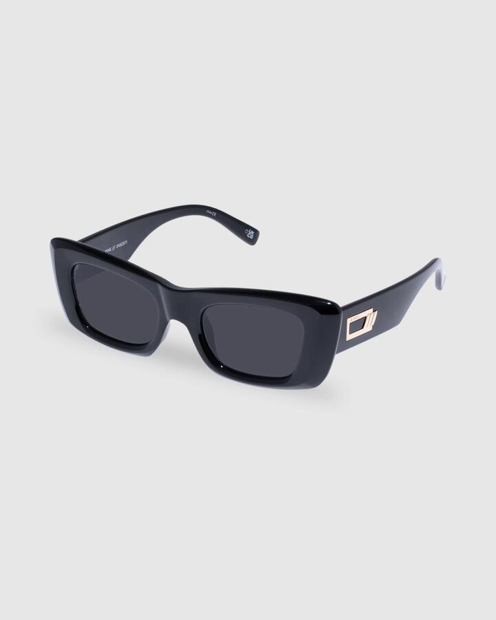 Image of Sunglasses. Productname: Le Specs - Dopamine Square Sunglasses - Black - in Black colour by brand - Le Specs