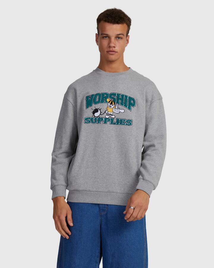 Image of Accessories. Productname: Worship Mens Freshman Crew Neck Grey Marle - in Grey Marle colour by brand - Worship