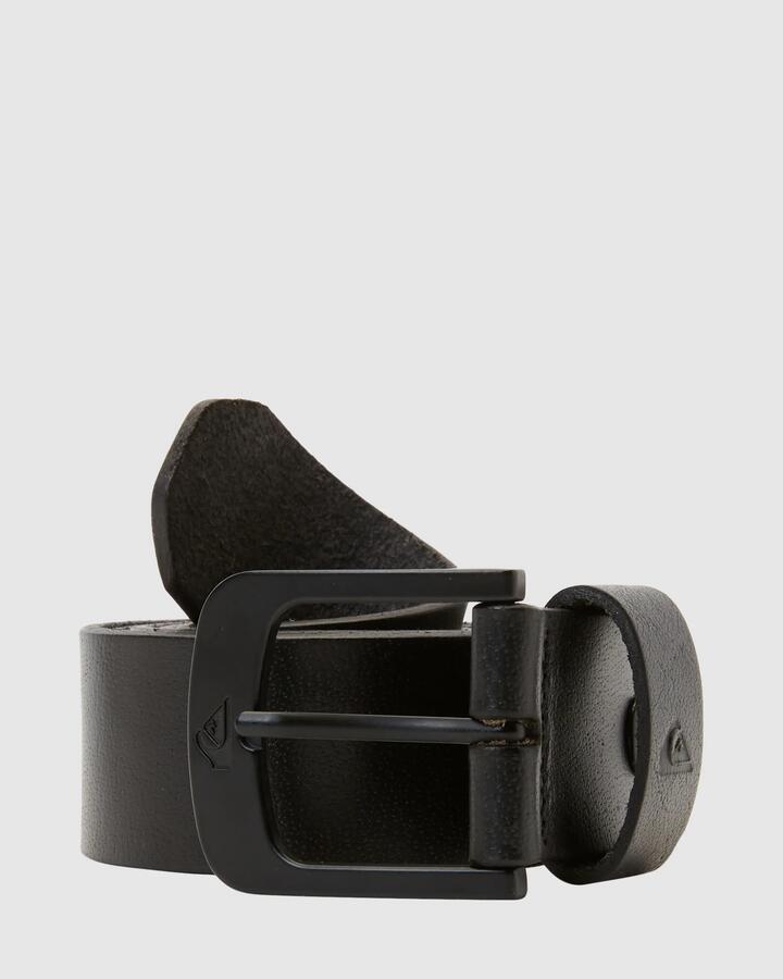 Image of Belts. Product name - Quiksilver Mens Theeverydaily 3 Leather Belt Black in Black colour by brand - Quiksilver