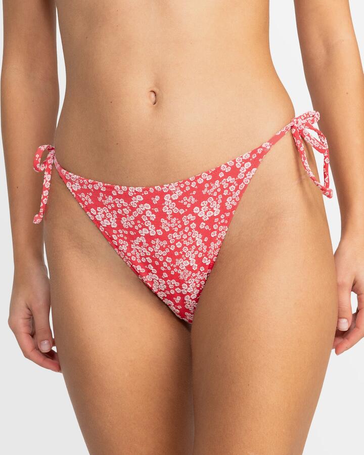 Image of Swimwear. Productname: Roxy - Womens Margarita Tie Side Bikini Bottom - Hibiscus Margarita - in Hibiscus Margarita colour by brand - Roxy