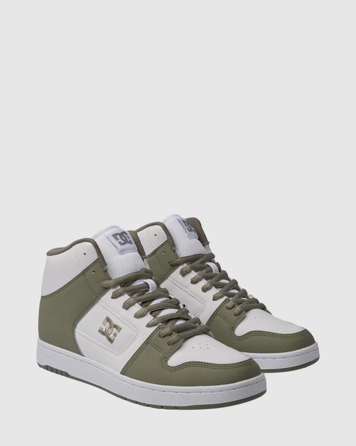 Image of Shoes. Productname: DC Shoes Mens Manteca 4 Hi Skate Shoes White/Olive - in White/Olive colour by brand - DC Shoes
