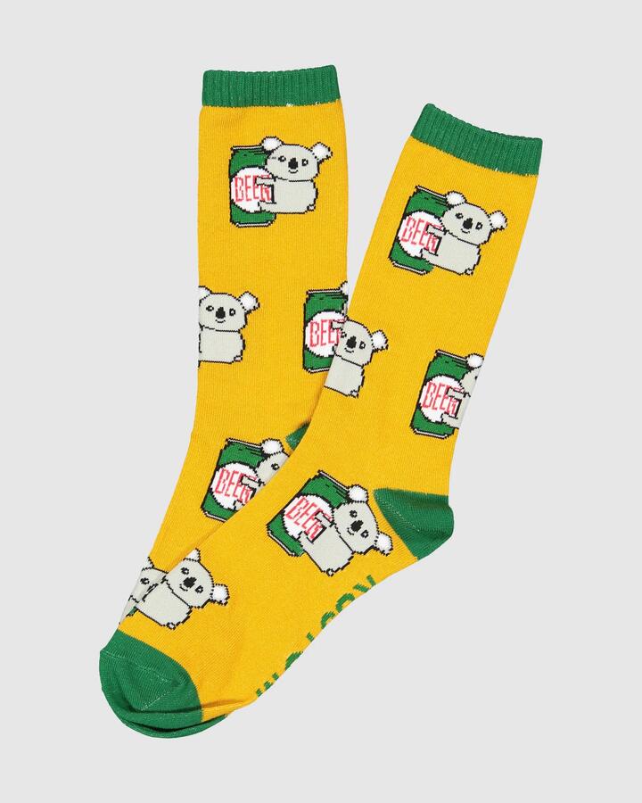 Image of Socks. Productname: Kustom - Mens M Crew Koala Crew Socks - Multi - in Multi colour by brand - Kustom