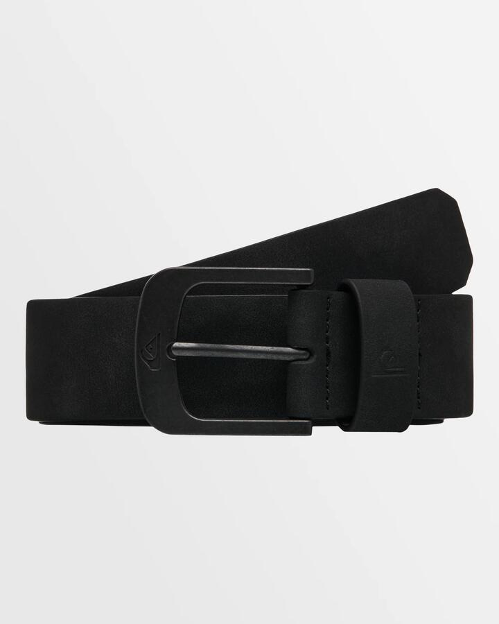 Image of Belts. Product name - Quiksilver Mens Main Street Leather Belt Black/Black in Black/Black colour by brand - Quiksilver
