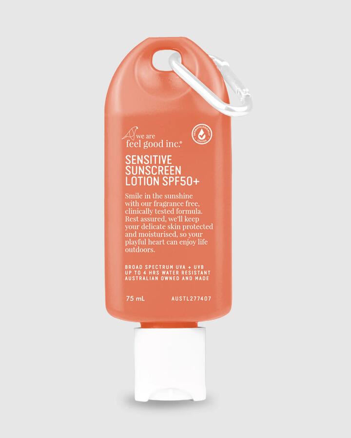 Image of Accessories. Productname: We Are Feel Good Inc Sensitive Sunscreen Lotion Spf 50+ 75Ml Sunscreen Natural - in Natural colour by brand - We Are Feel Good Inc