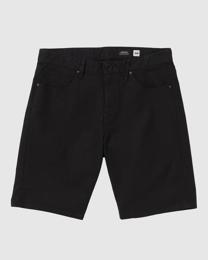 Image of Shoes. Product name - Volcom Mens Modown Canvas 5 Pocket Walk Shorts Black in Black colour by brand - Volcom