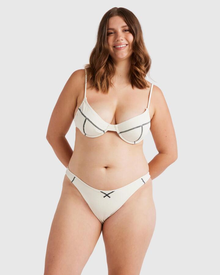 Image of Swimwear. Product name - Billabong Womens Sunkissed Diver Hike Bikini Bottom Salt Crystal in Salt Crystal colour by brand - Billabong