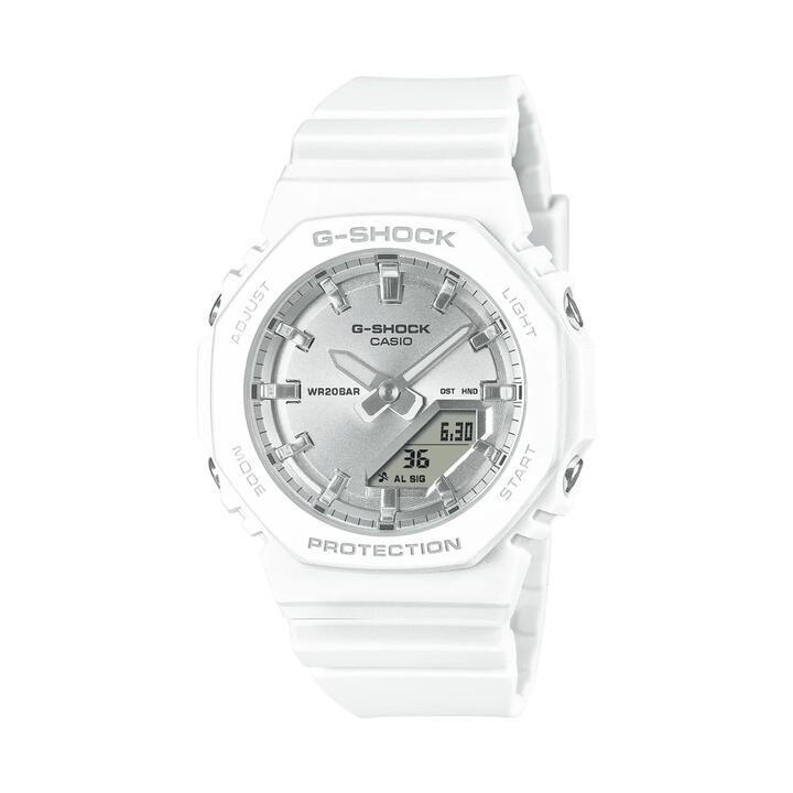Image of Watches. Product name - Casio G-Shock Analog-Digital Silver and White Watch GMAP2100VA-7A in colour by brand - Casio G Shock
