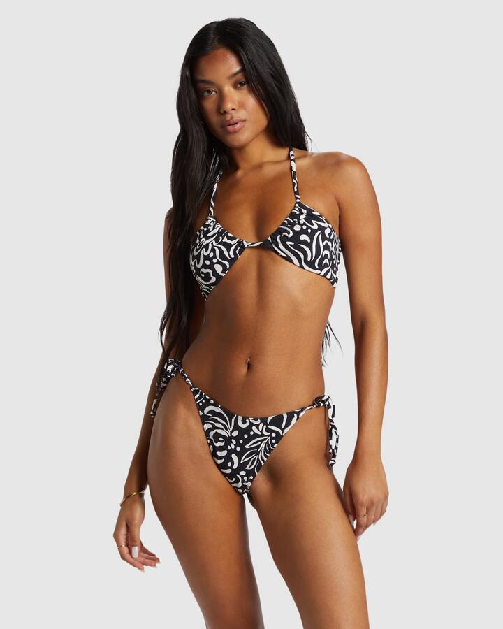 Image of Swimwear. Product name - Billabong Womens La Isla Tie Side Skimpy Hike Bikini Bottom Black Pebble in Black Pebble colour by brand - Billabong