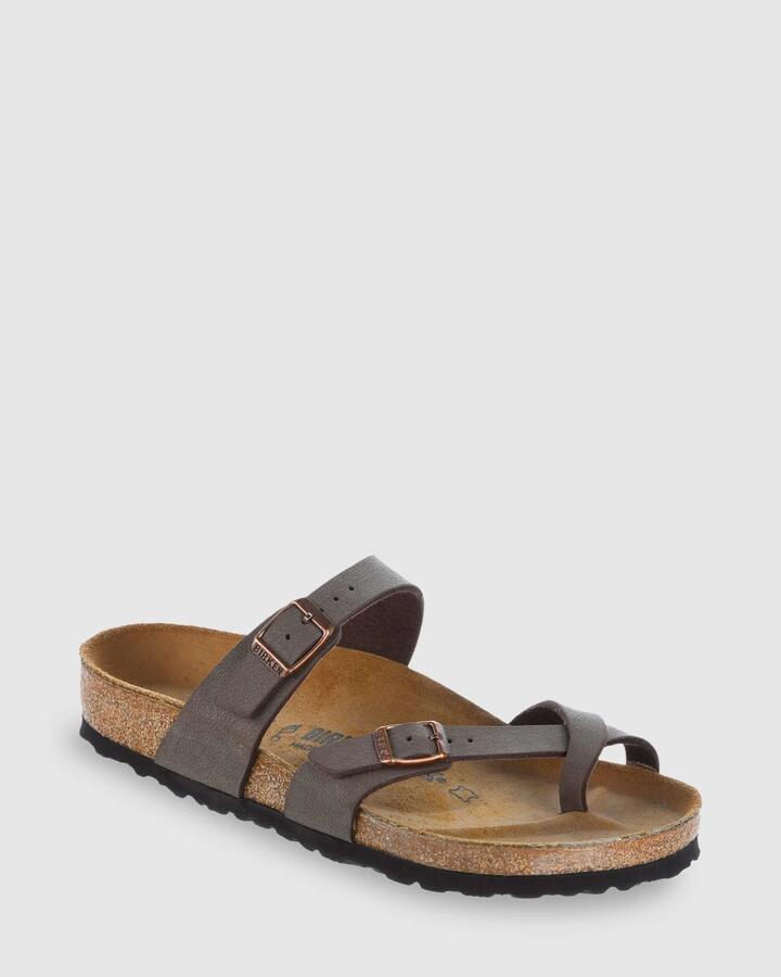 Image of Sandals. Product name - Birkenstock Mayari Birkibuc Regular Sandals Mocca Birkibuc Regul in Mocca Birkibuc Regul colour by brand - Birkenstock
