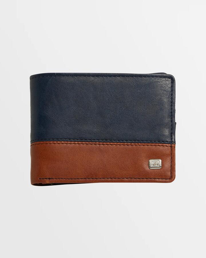 Image of Wallets & Money Clips. Productname: Billabong Mens Dimension Bi-Fold Wallet Navy Tan - in Navy Tan colour by brand - Billabong