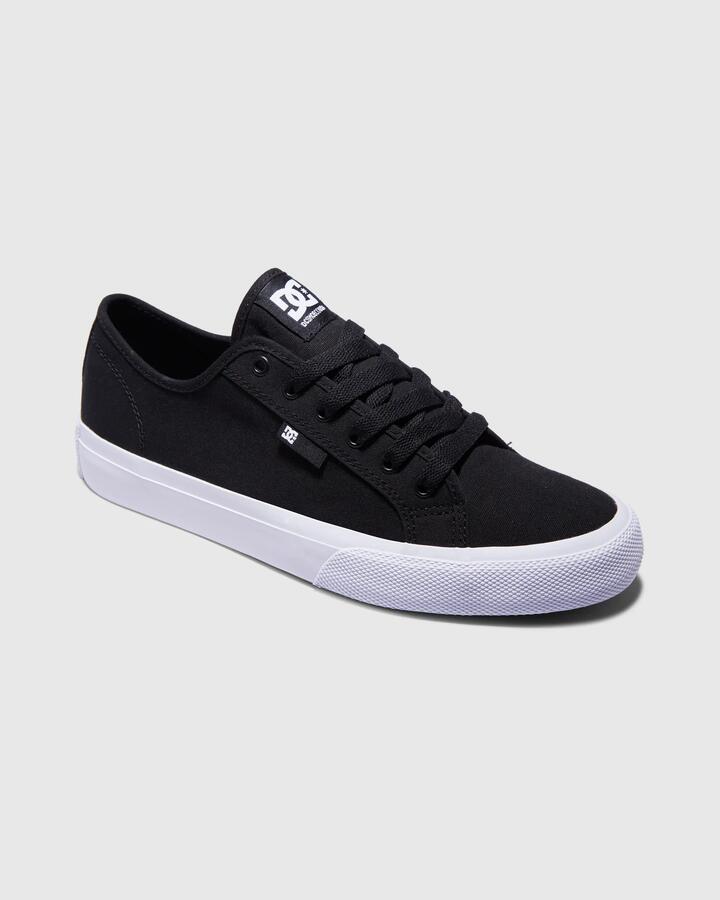 Image of Shoes. Product name - DC Shoes Mens Manual Skate Shoes Black/White in Black/White colour by brand - DC Shoes