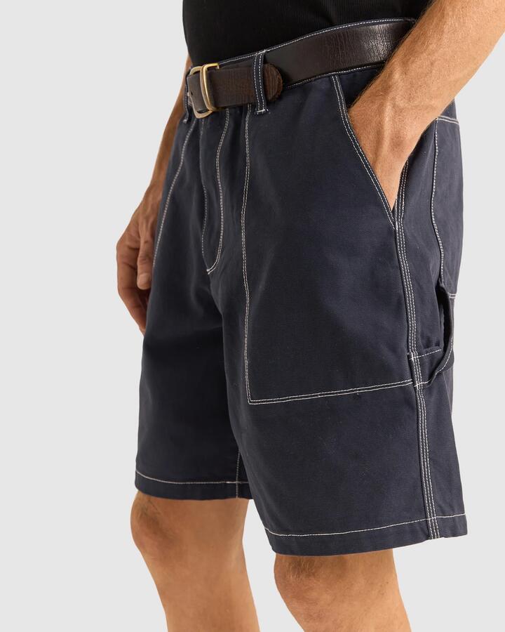 Image of Shoes. Product name - Rhythm Mens Carpenter Canvas Shorts Indigo - in Indigo colour by brand - Rhythm