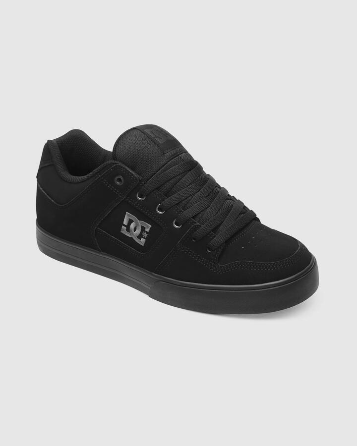 Image of Shoes. Product name - DC Shoes Mens Pure Skate Shoes Black/Pirate Black in Black/Pirate Black colour by brand - DC Shoes
